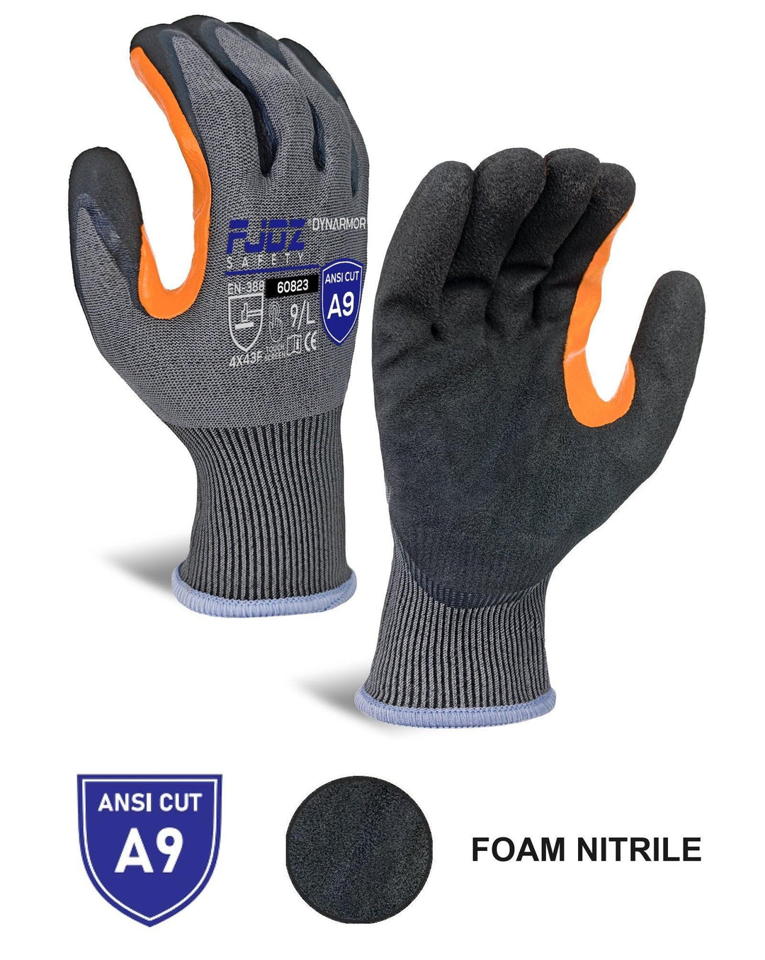 18G foam nitrile A9 cut resistant gloves SKU 60823