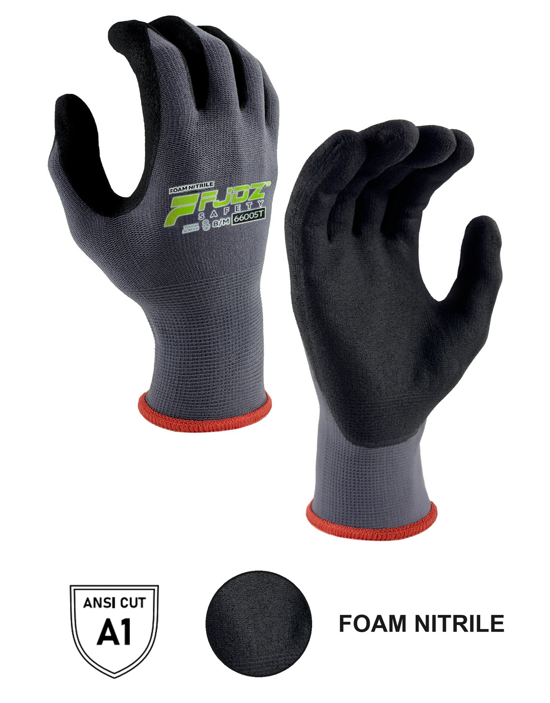 Foam nitrile coated palm glove SKU 66005T