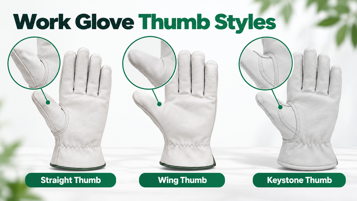 Work Glove Thumb Styles: Straight, Wing & Keystone