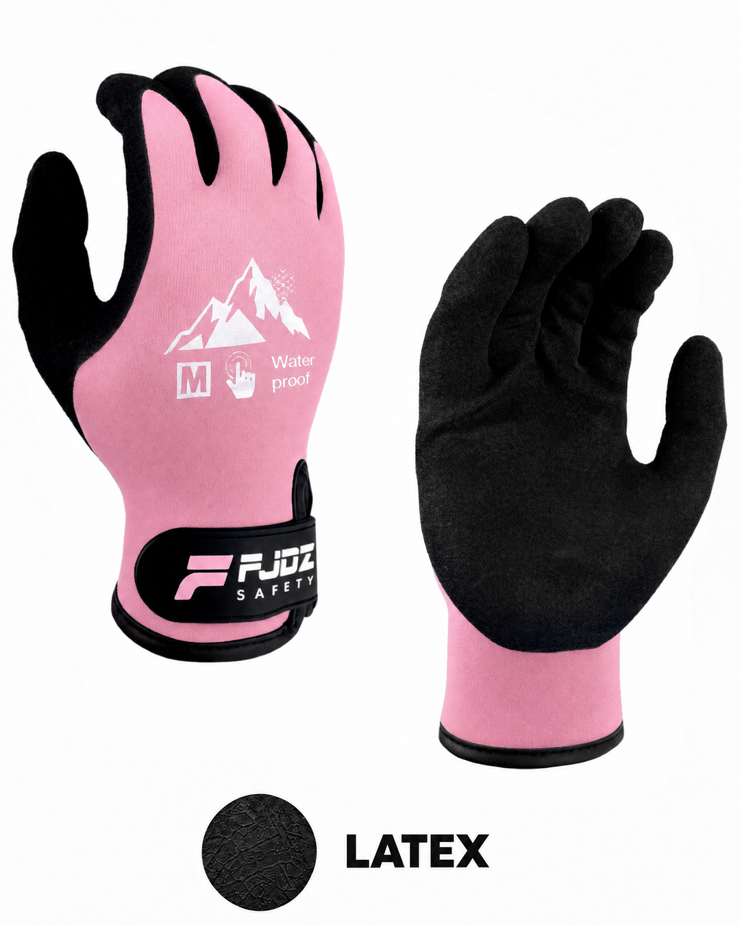 FJDZ waterproof winter work gloves, close-up product view