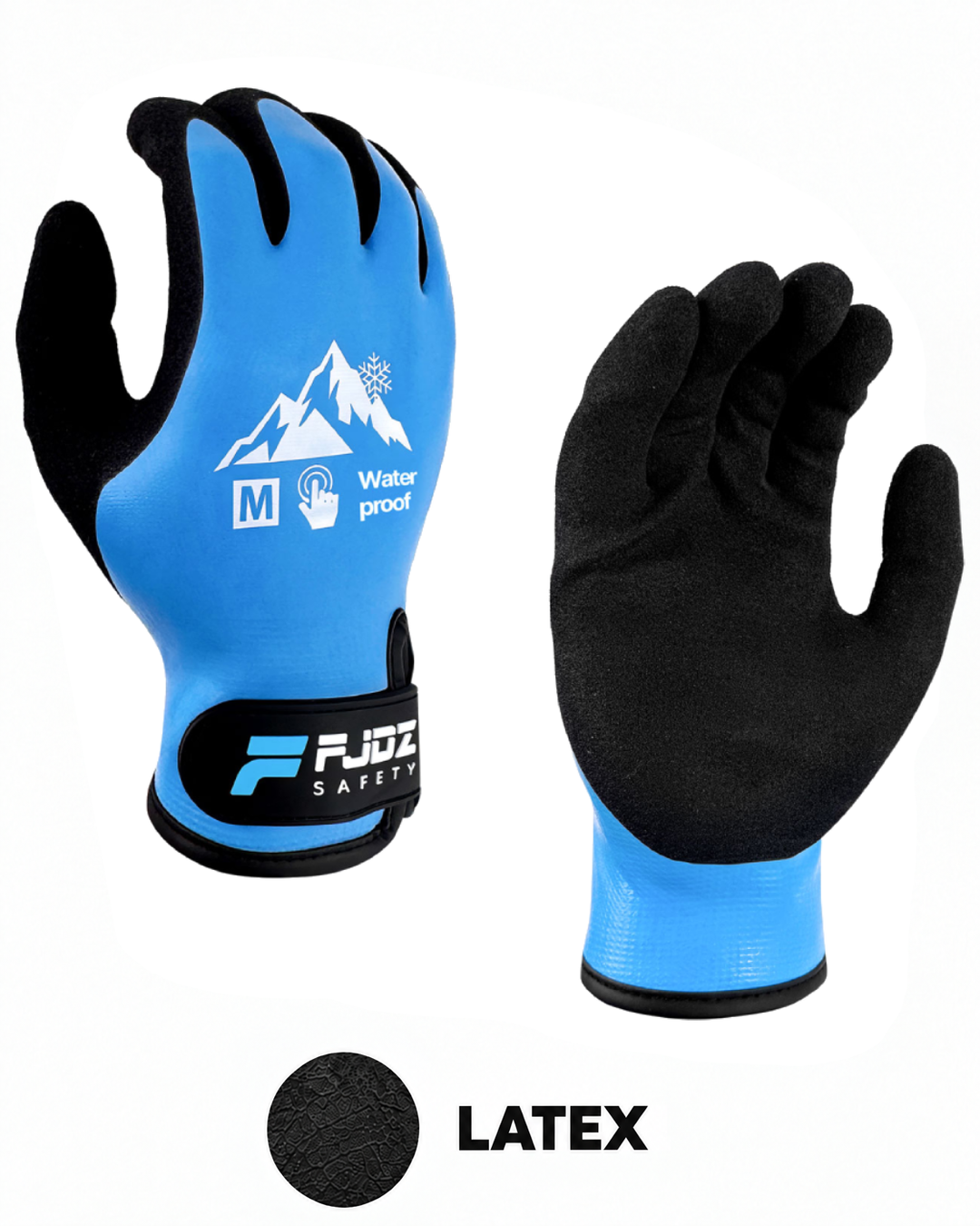FJDZ waterproof winter work gloves in blue